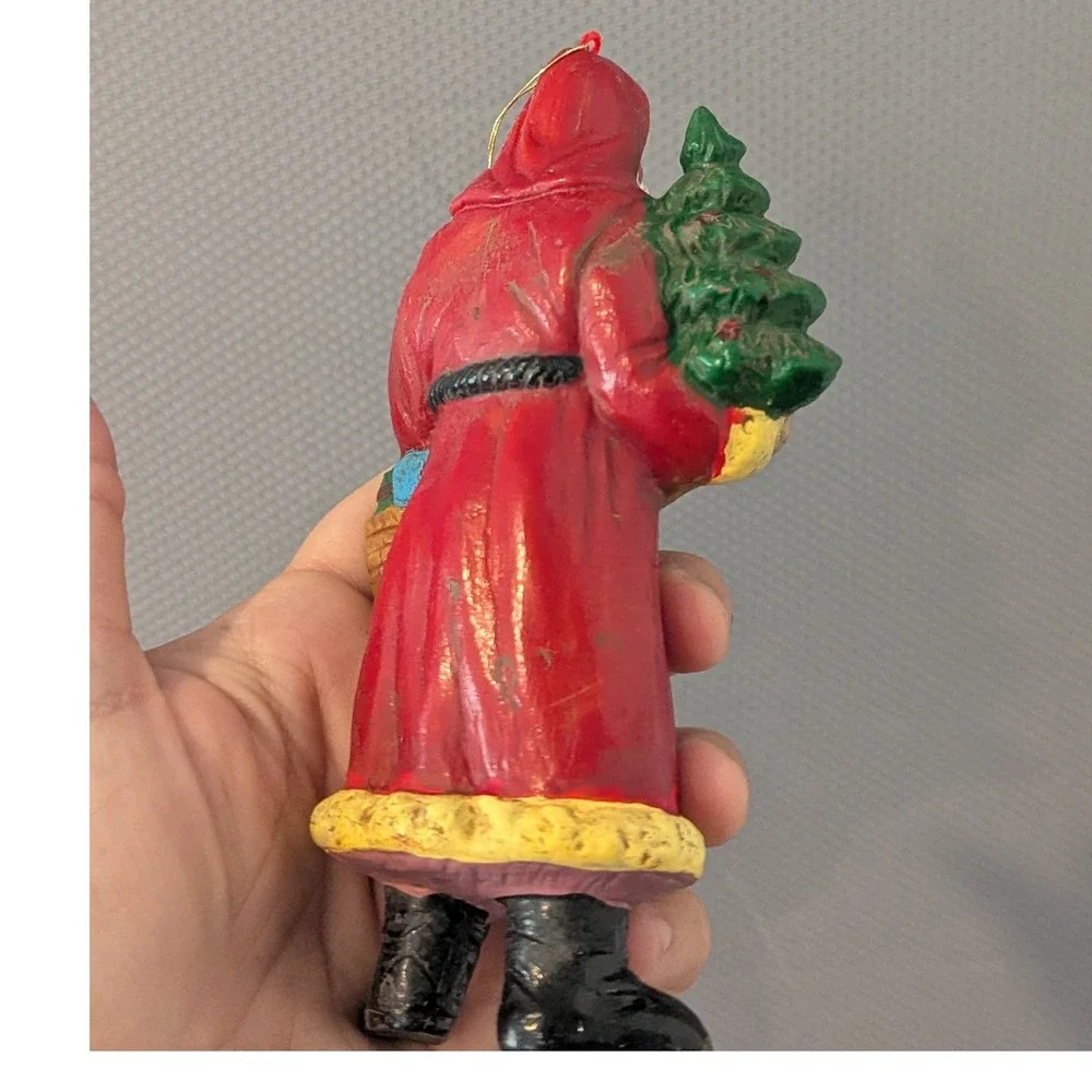 VTG Large Santa Claus Ornaments Old World Father Christmas Figures Plastic (?)